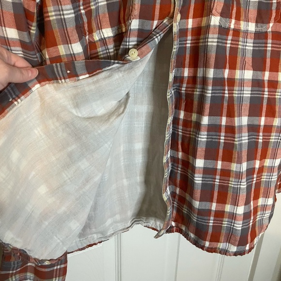 Lucky Brand lined plaid flannel button down sz XL - Picture 6 of 8